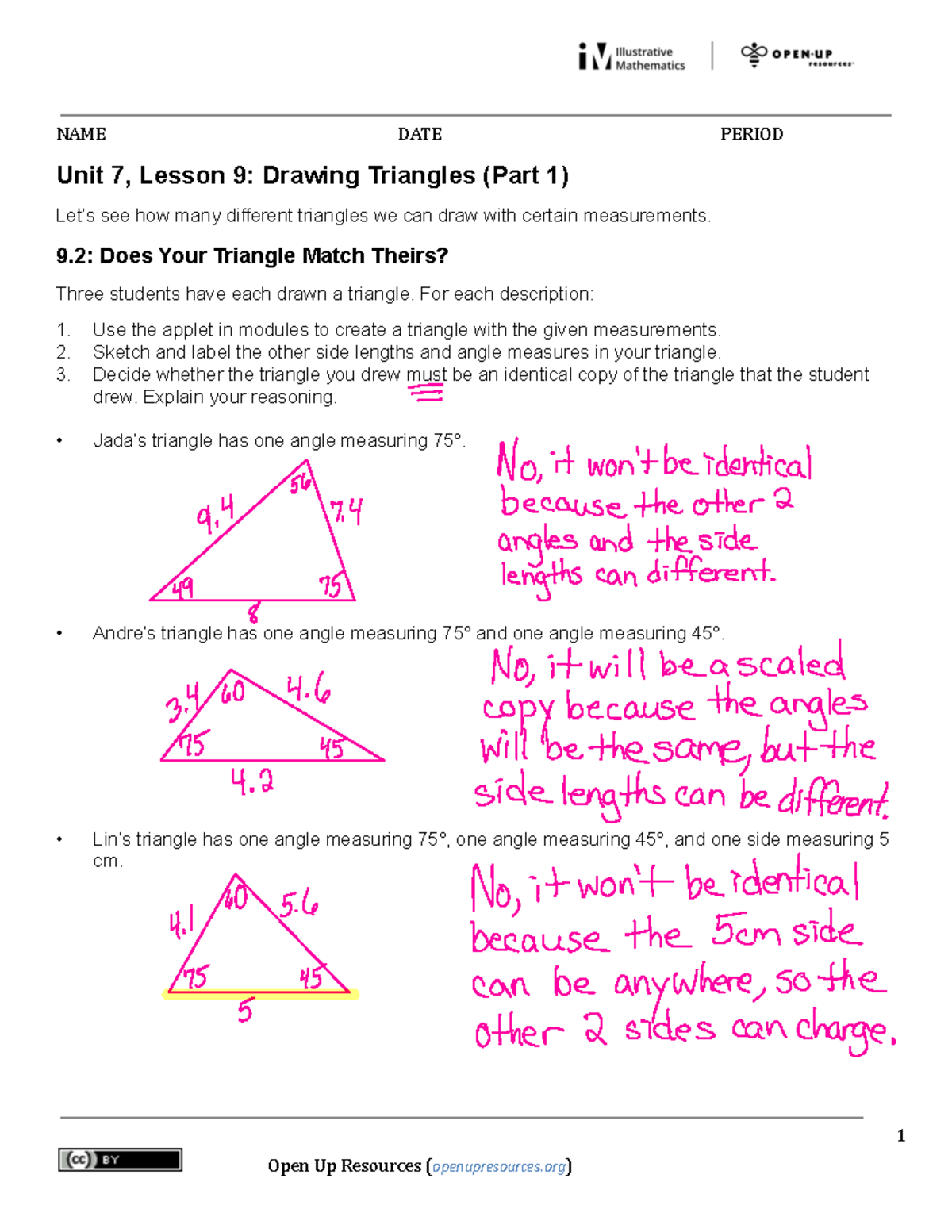 7.7.9-10 - Pd. 7 (23-24) - Unit 7 , Lesson 9 : Drawing Triangles (Part ...