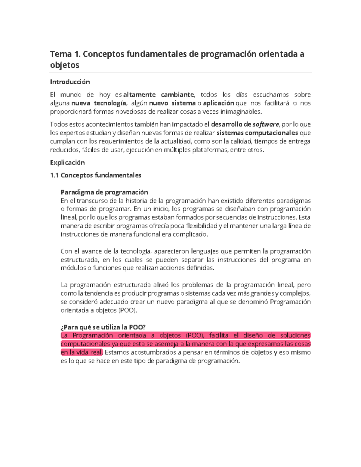 Tema 1. Conceptos Fundamentales De Programación Orientada A Objetos ...