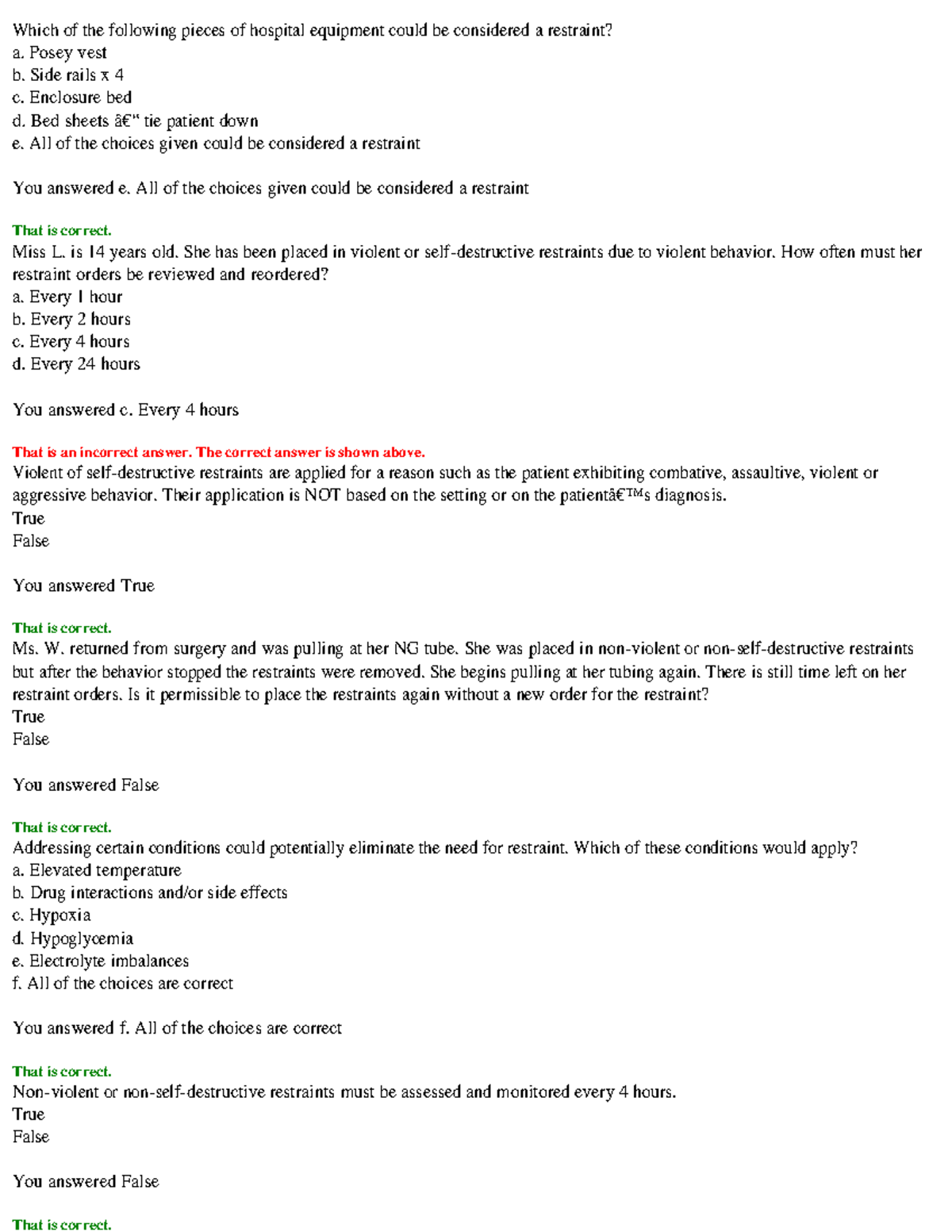 Restrants learnshare notes Which of the following pieces of