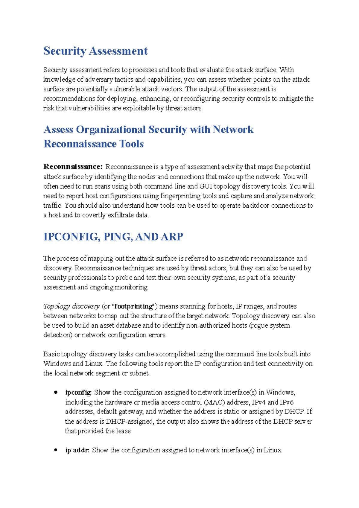 Security Assessment - This note covers everything about the process and ...