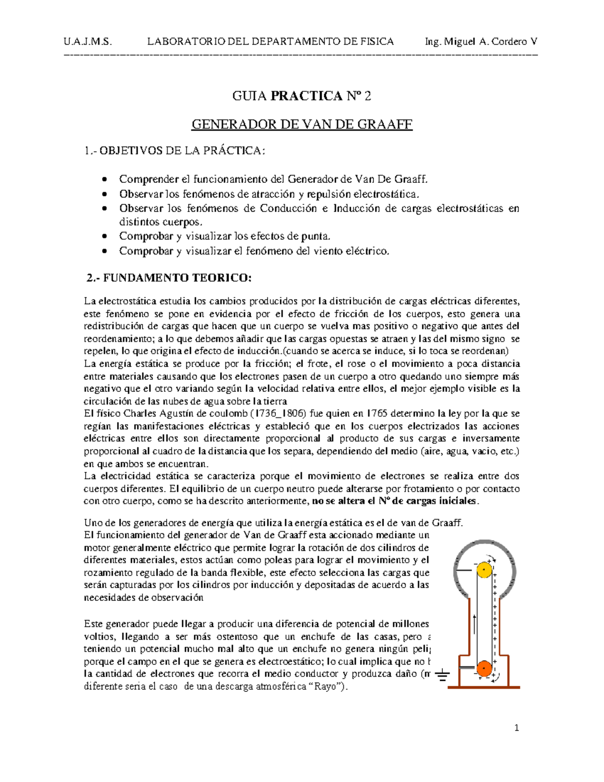 Guia Nº 2-Generador de Van De Graaff rev cc-convertido - GUIA PRACTICA ...