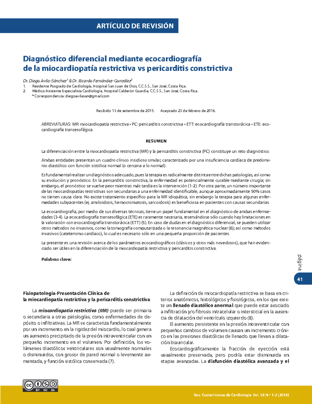 Diferencias Miocardiopatía restrictiva y pericarditis constrictiva - 41 ...