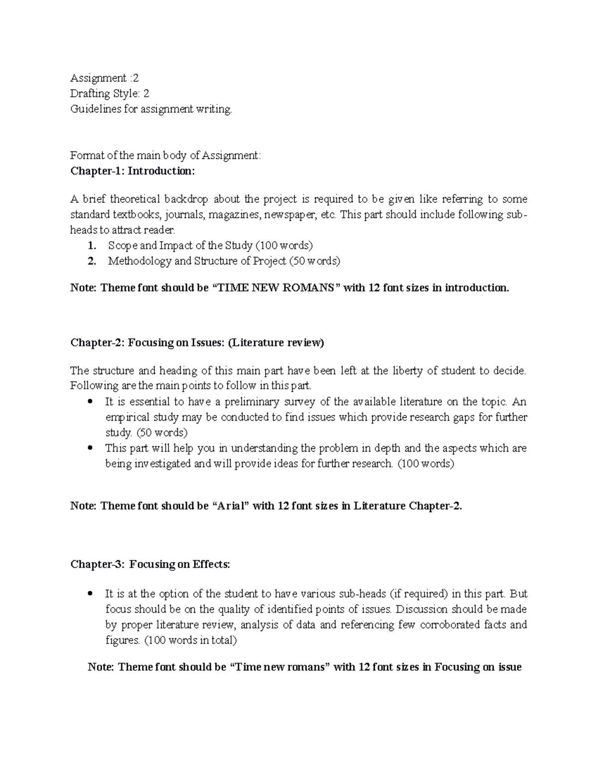 Assignment-2 Requirments - Assignment : Drafting Style: 2 Guidelines ...
