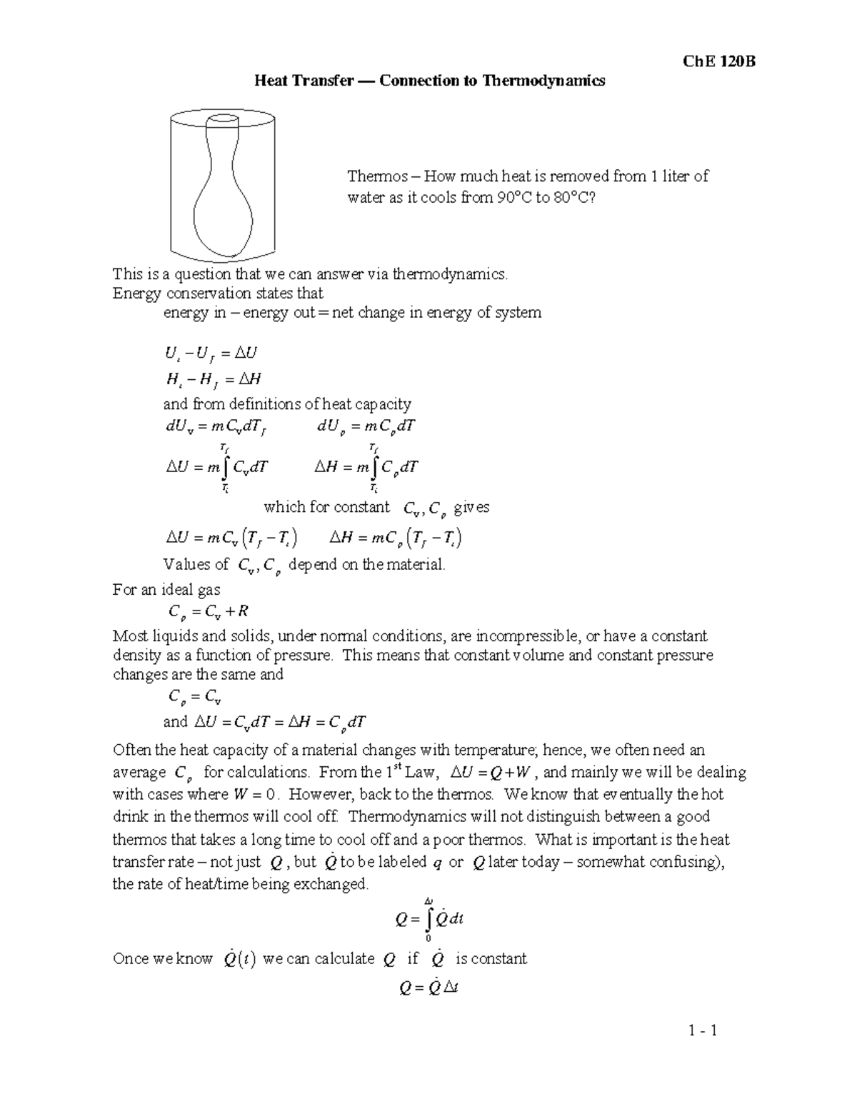 Sec1-1 - LECTURE MATERIALS - Heat Transfer — Connection To ...