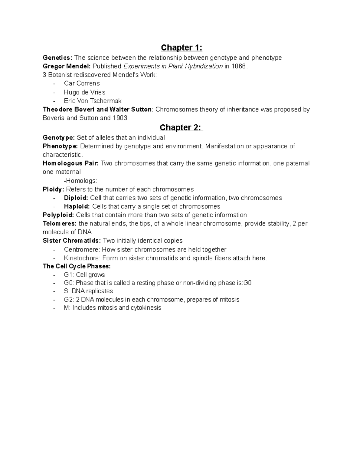 Exam 1 Study Guide - Summary Principles Of Genetics - Chapter 1 ...