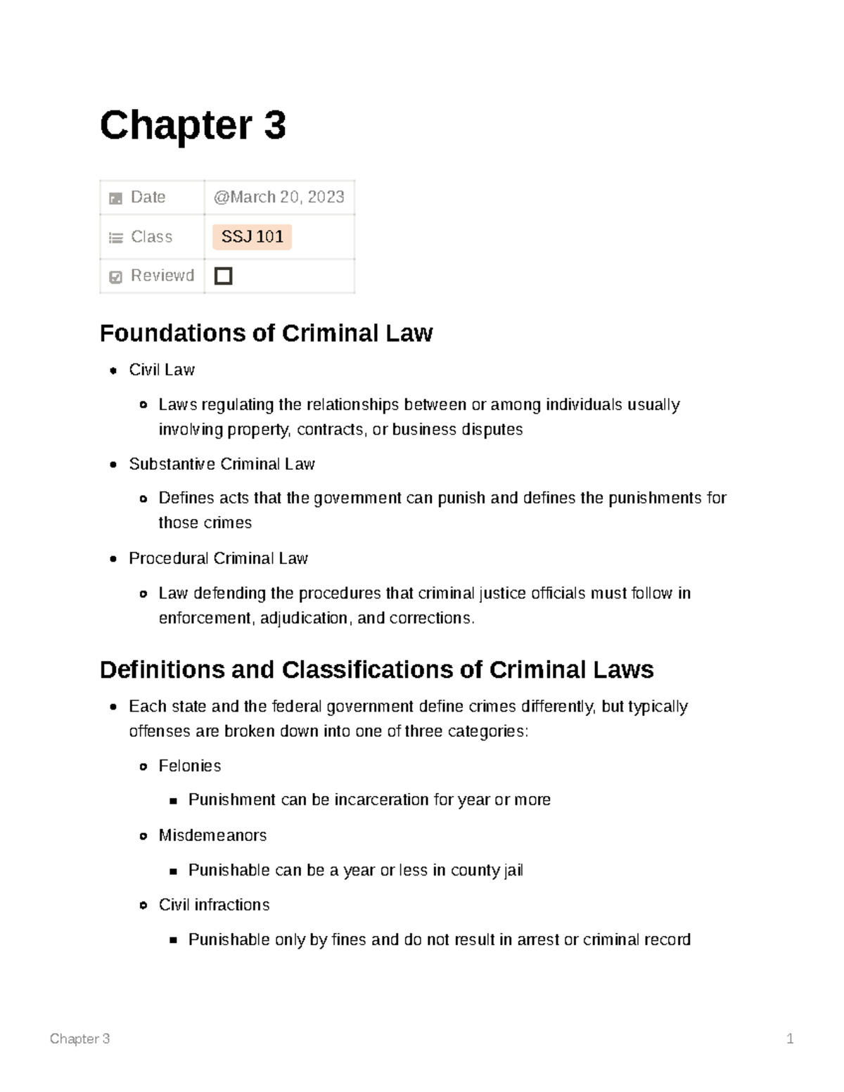 SSJ 101 Chapter 3 Chapter 3 Date Class SSJ 101 Reviewd Foundations of