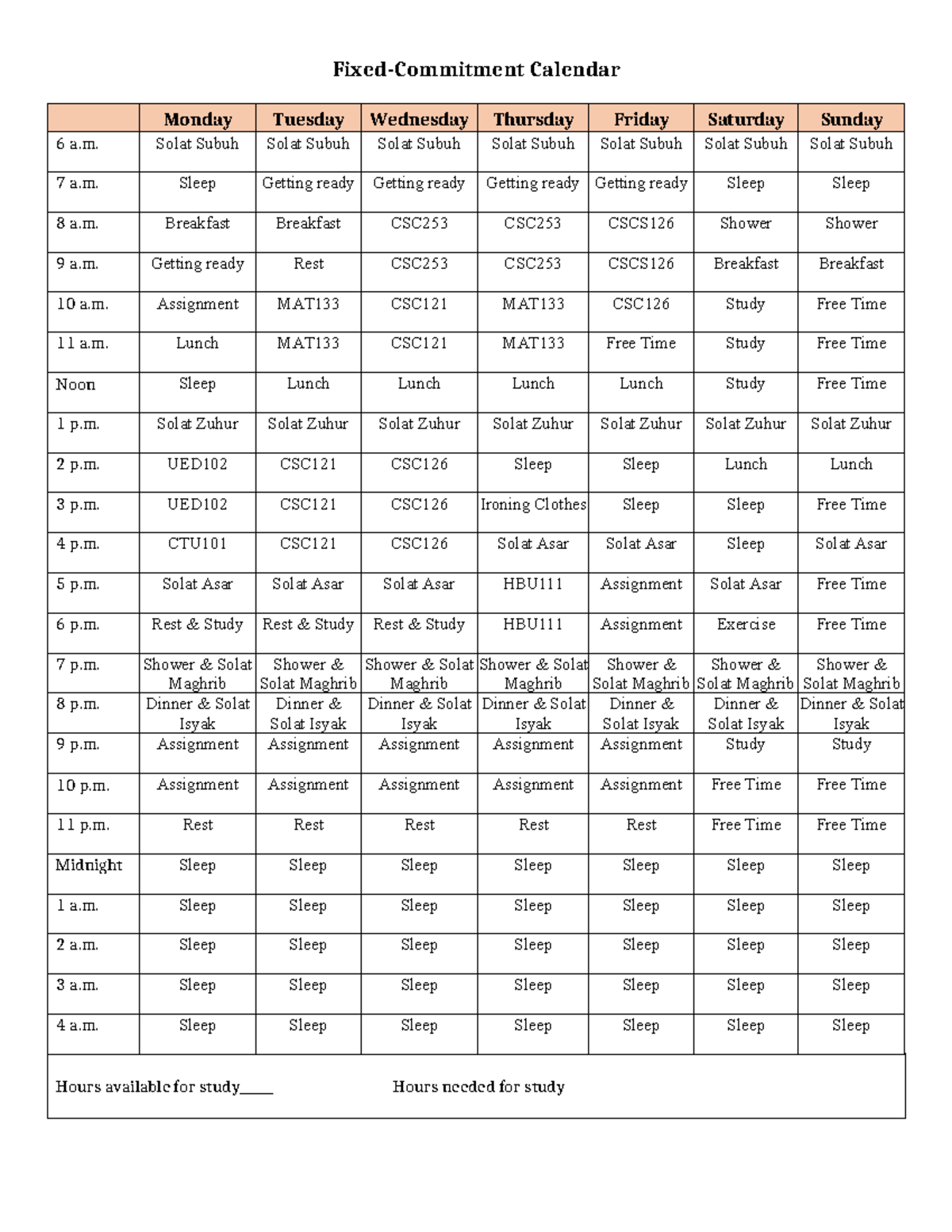 Appendix 2 (Fixed-Commitment Calendar Topic 4) - Fixed-Commitment ...