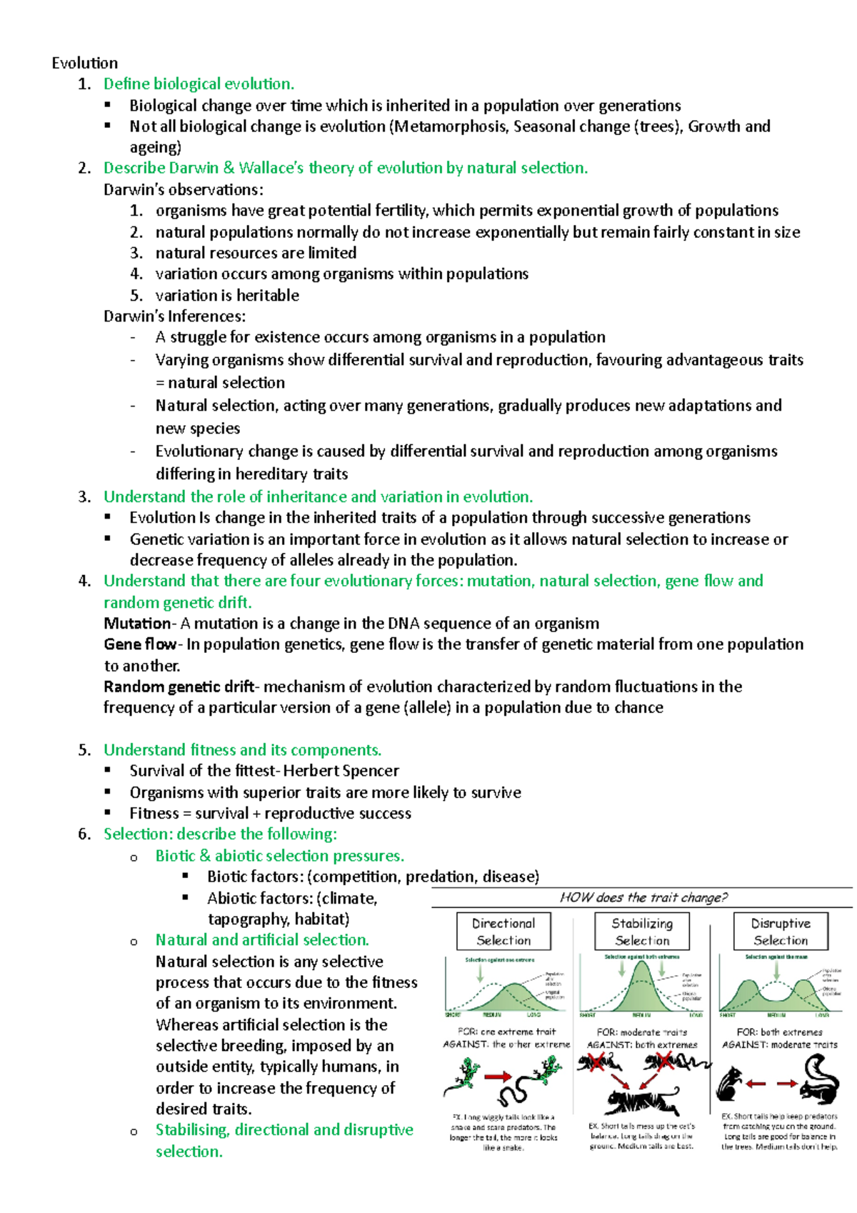Evolution answered - Evolution 1. Define biological evolution ...