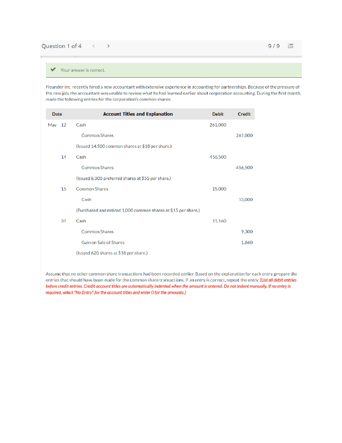 AFA 400 Ch 15 Hmwk - Wiley Homework - Question 1 of 4 Your answer is ...