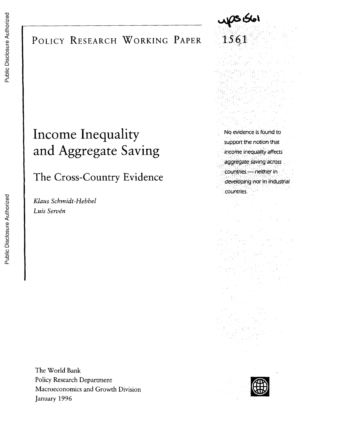 economic inequality research paper outline