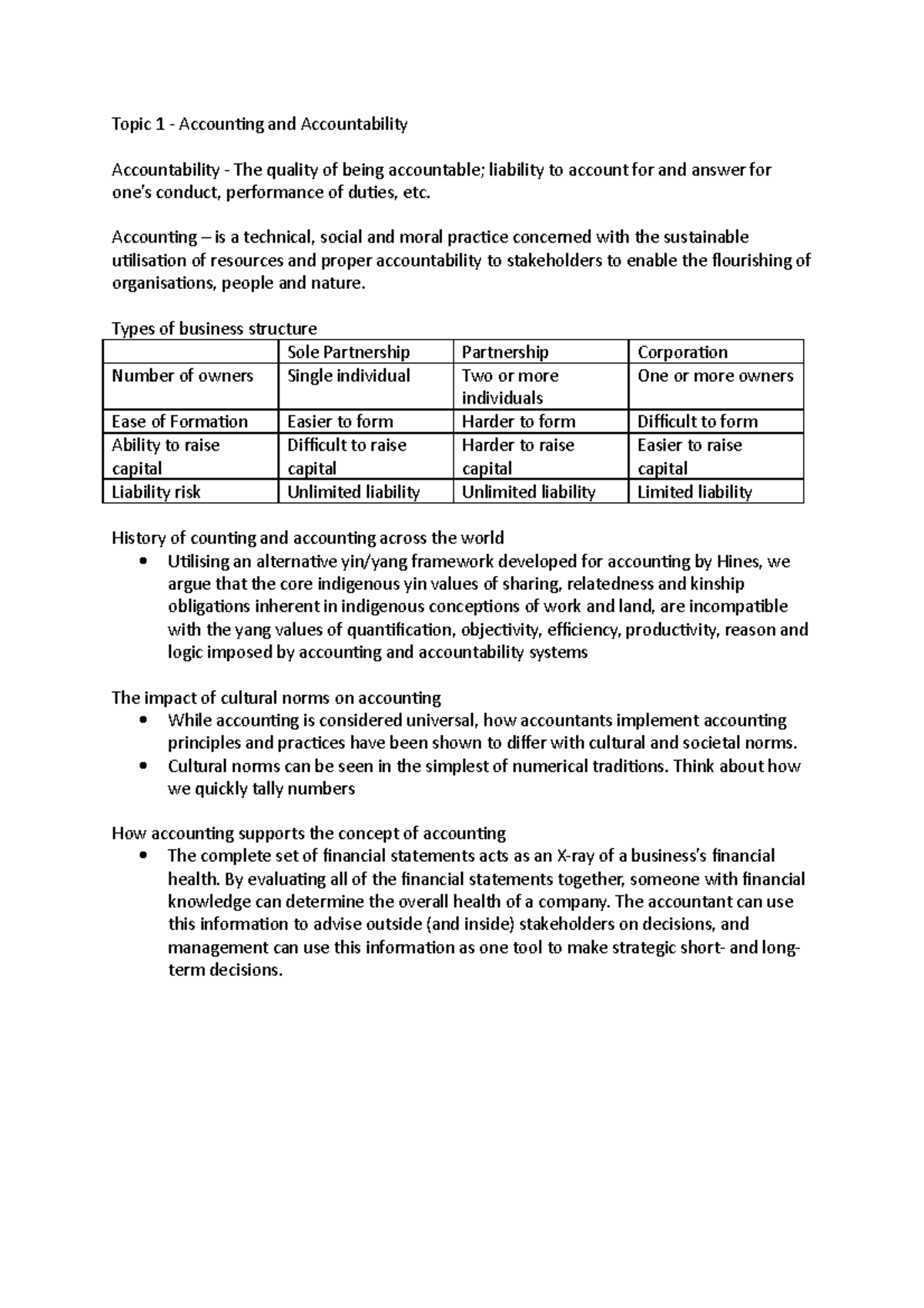 Topic 1 - Accounting and Accountability - Topic 1 - Accounting and ...