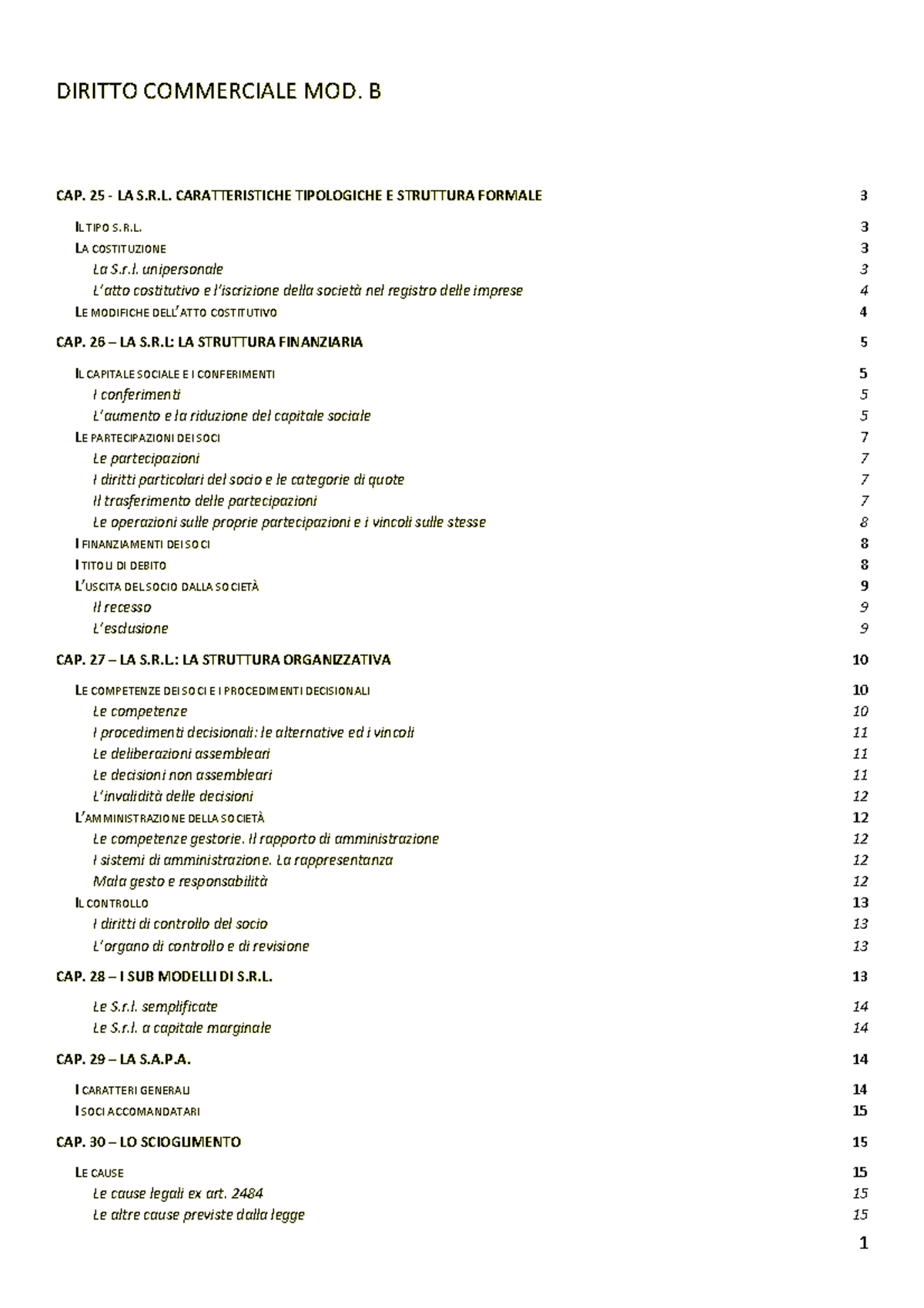 Appunti Diritto Commerciale Mod. B - DIRITTO COMMERCIALE MOD. B CAP. 25 ...