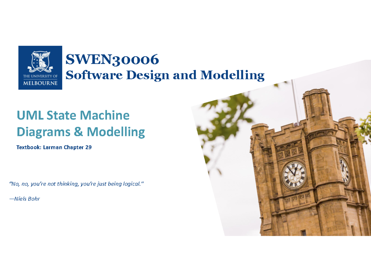 Lecture 6 - State Machines - UML State Machine Diagrams & Modelling ...