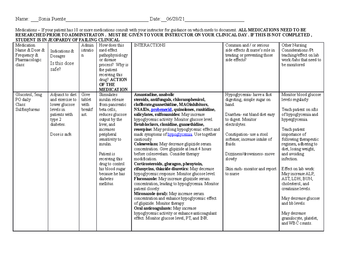 Med form clinical packet 1 - Medications – If your patient has 10 or ...