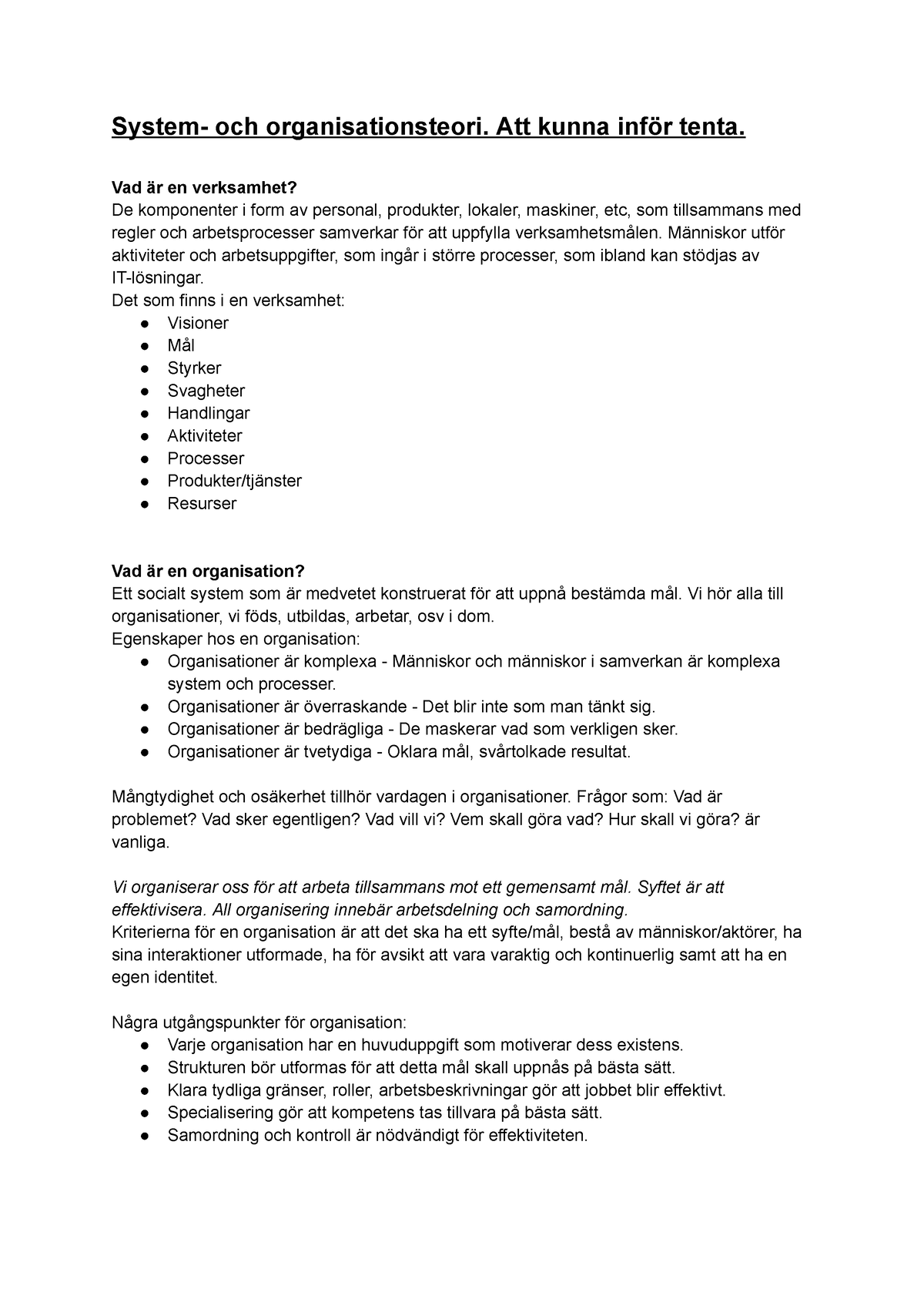 Organisation Och Organisering - System- Och Organisationsteori. Att ...