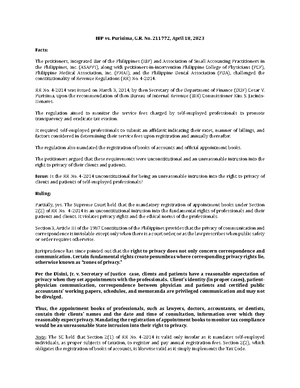 [ Consti 2] MT Reviewer - Bill of Rights - SECTION 1. No person shall ...