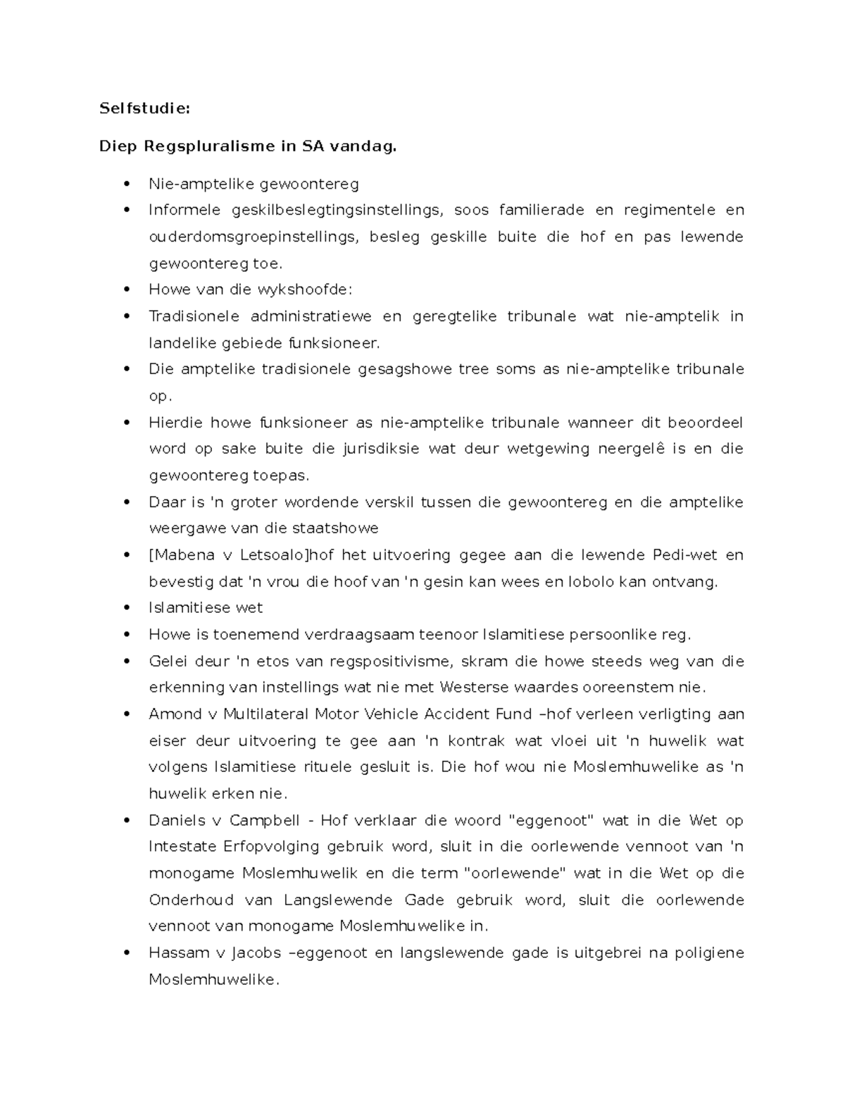Selfstudie notas - Just a short selfstudy notes to assist with studying ...