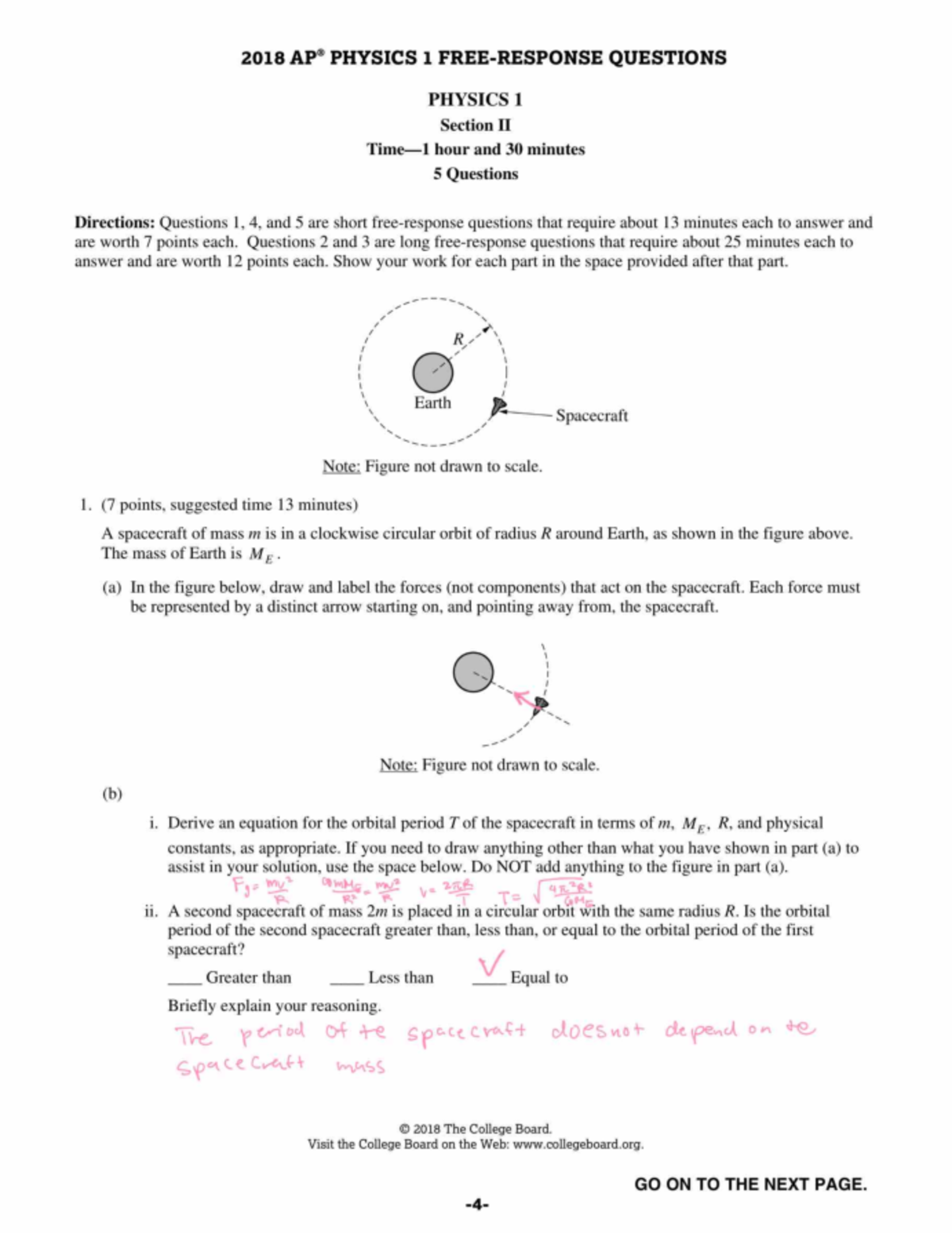 Ap18-frq-physics-1 2 - Studocu