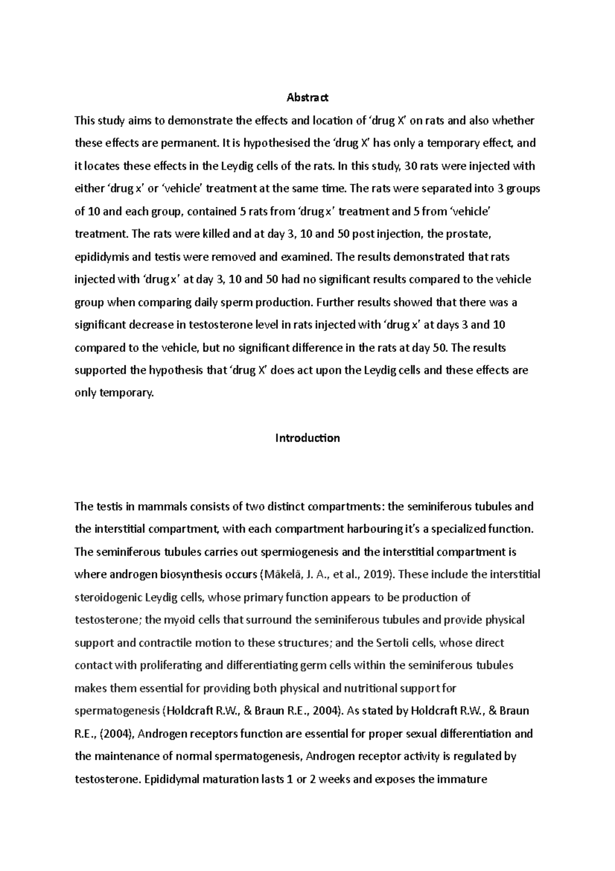 Male repro anat333 report - Abstract This study aims to demonstrate the ...