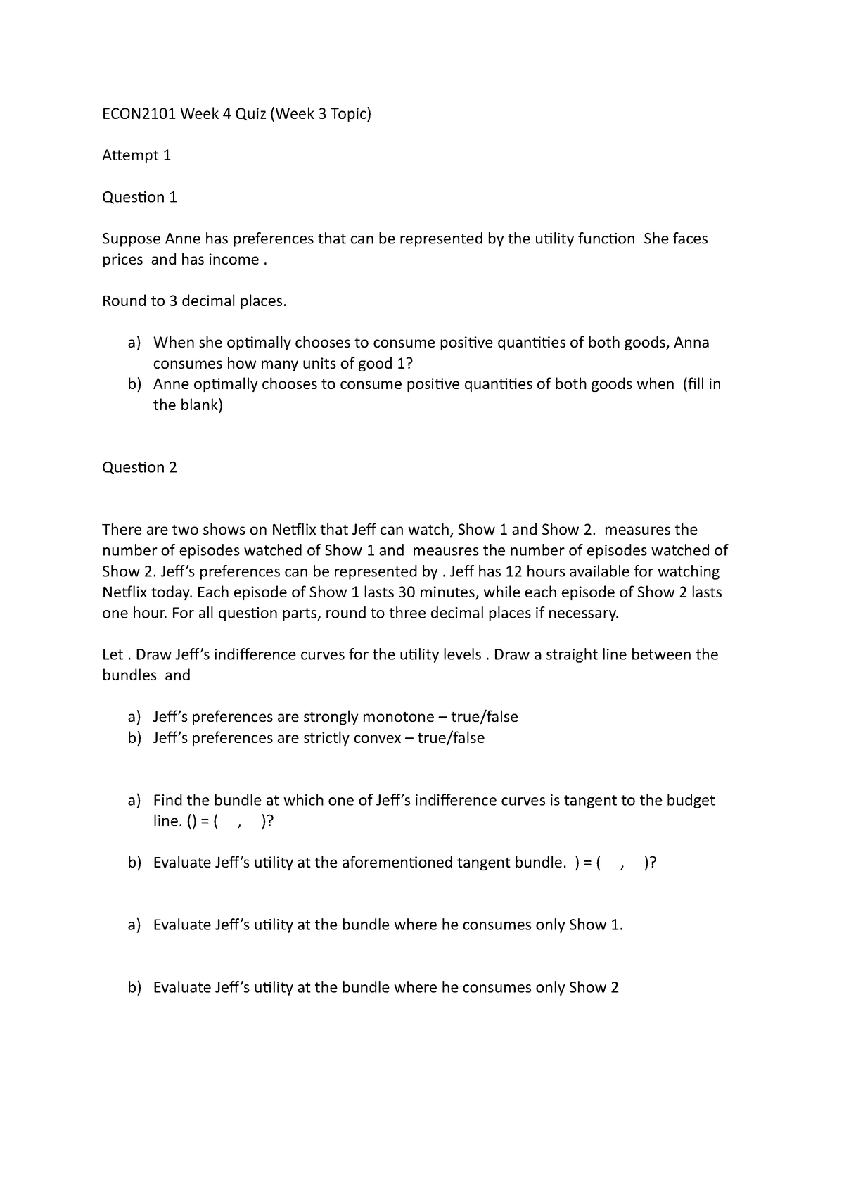 ECON2101 Week 4 Quiz - Economics - Studocu