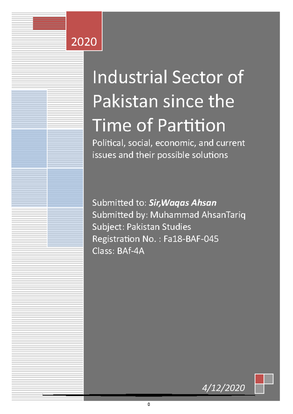 Pakistan studies project - Industrial Sector of Pakistan since the Time ...