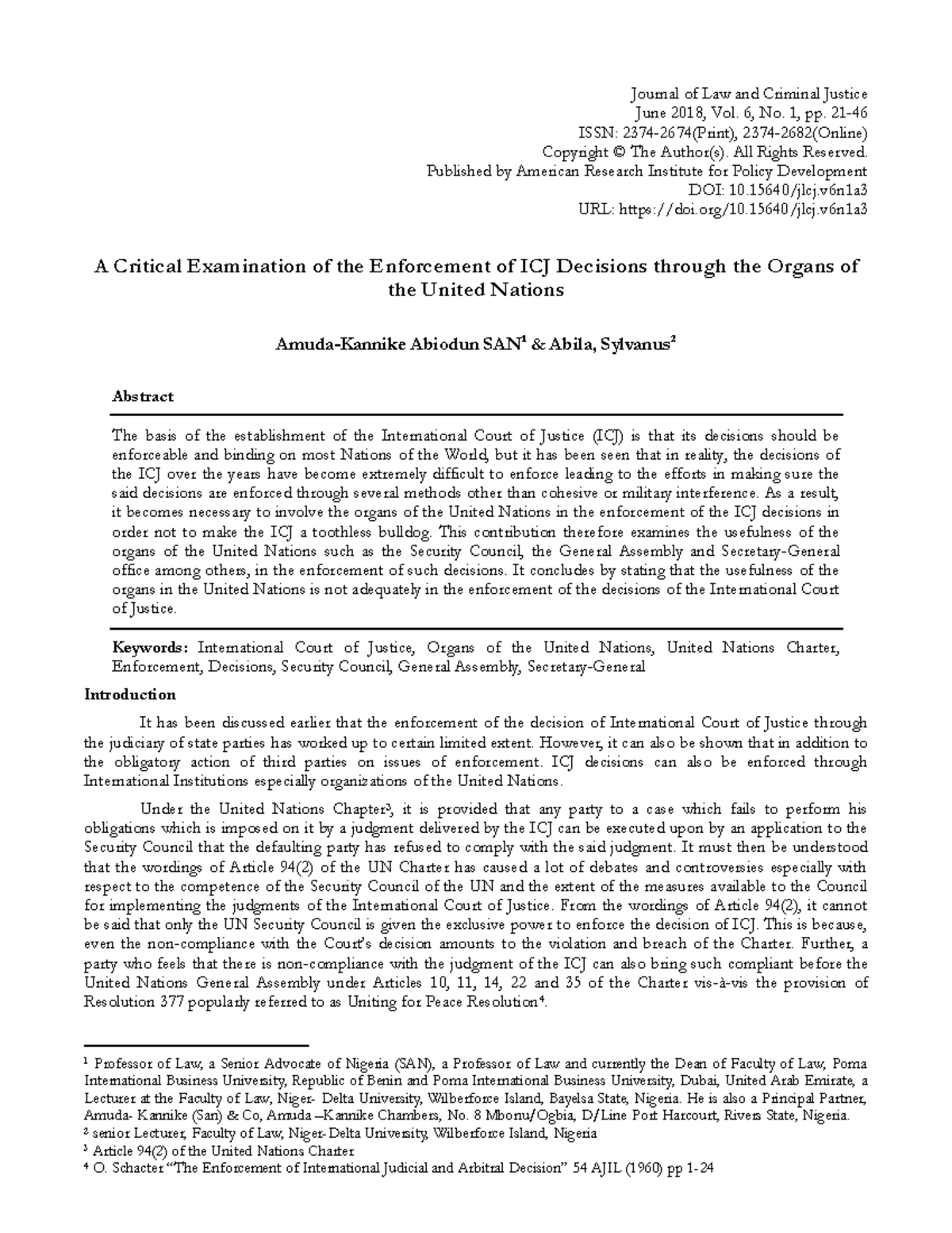 3 - hdhdhsjj - Journal of Law and Criminal Justice June 2018, Vol. 6 ...