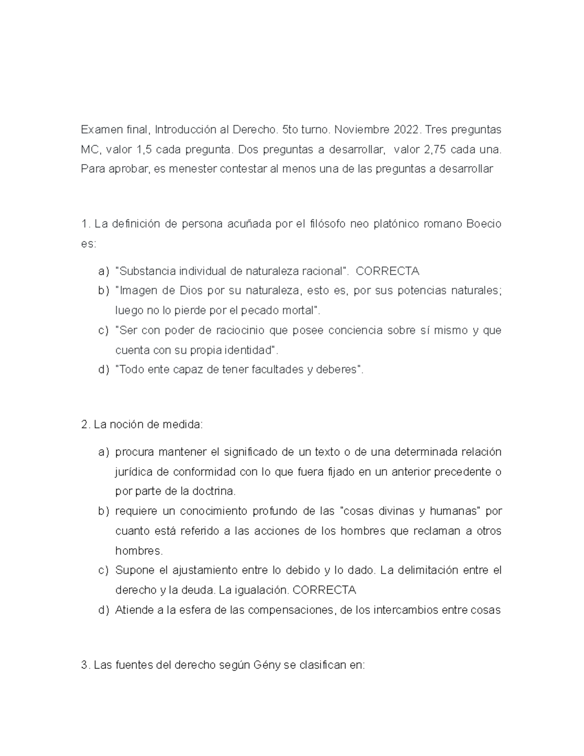 Examen Final De Introduccion Al Derecho - Examen Final, Introducción Al ...