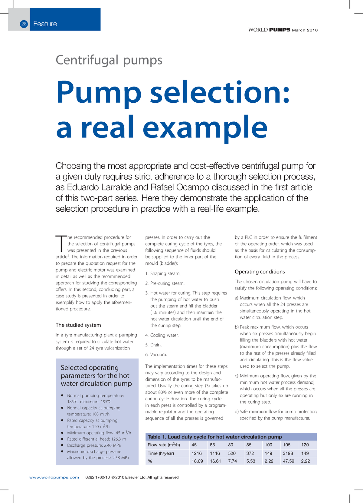 pump selection case study