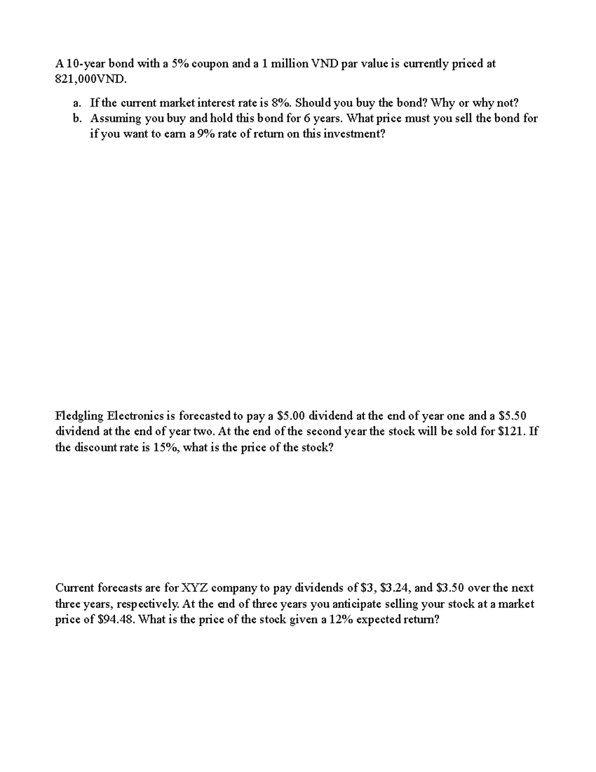 Question X1 A 10 year Bond With A 5 Coupon And A 1 Million VND Par question-x1-a-10-year-bond-with-a-5-coupon-and-a-1-million-vnd-par