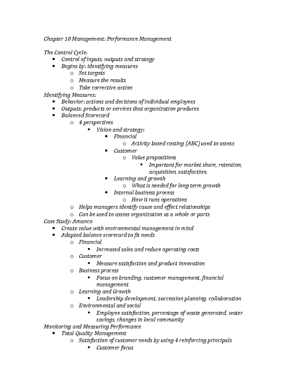 Chapter 10 Management - Lecture Notes Chp 10 - Chapter 10 Management ...