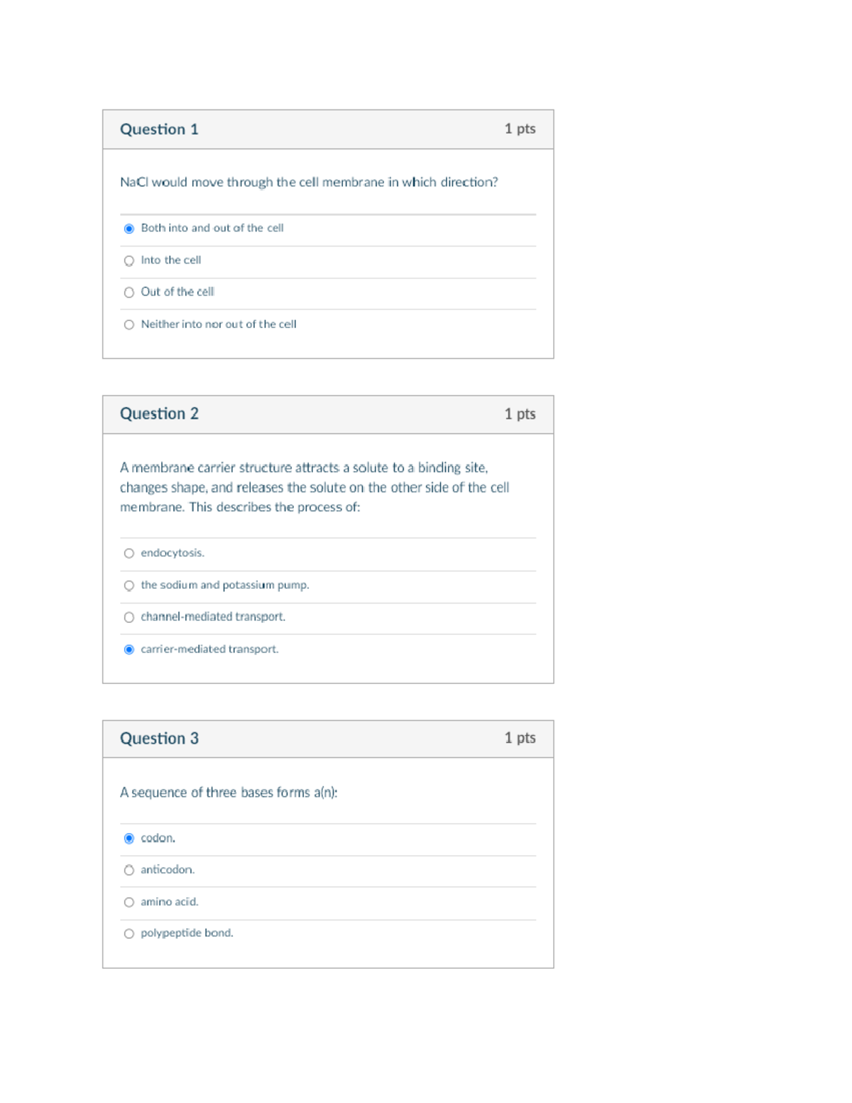 Physio Week 3 Quiz - Activity Quiz - BIOL 261 - Studocu