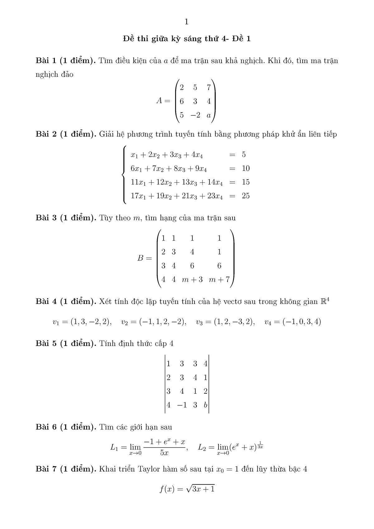 De KT Lop Sang T4 - Normal - · Thi Giúa Ký S¡ng Thù 4- · 1 B I 1 (1 Iºm ...