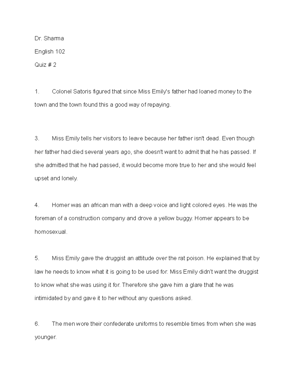 Eng 102 Quiz 2 Quiz Dr Sharma Dr Sharma English 102 Quiz 2 Eng 102 Quiz 2 Quiz Dr Sharma Dr Sharma English 102 Quiz 2