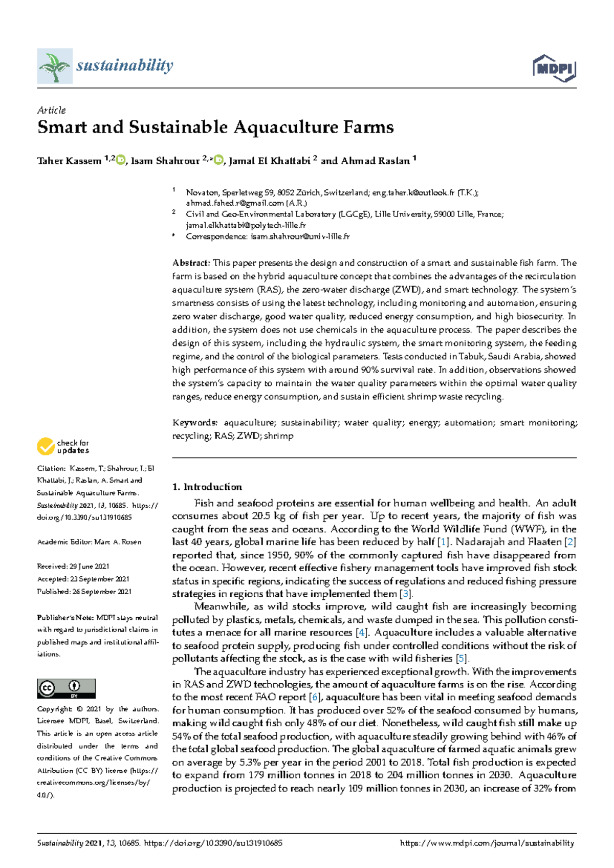 Sustainability 13 10685 v3 - sustainability Article Smart and ...