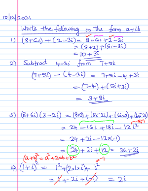 Mechanical Engineering Maths, Chapter-1 Complex Numbers - Software ...