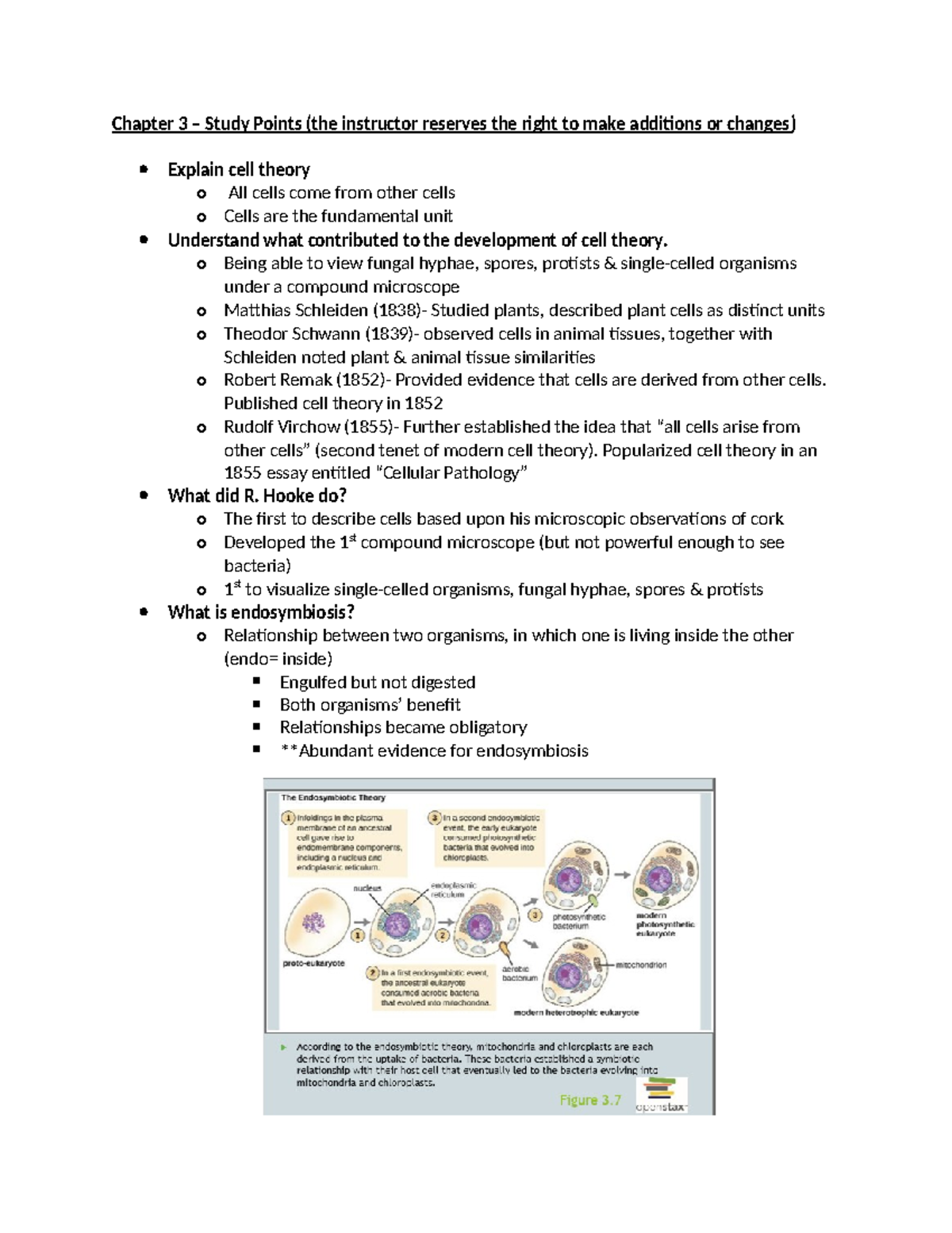 BIOL 251 Chapter 3 Study points - Chapter 3 – Study Points (the ...