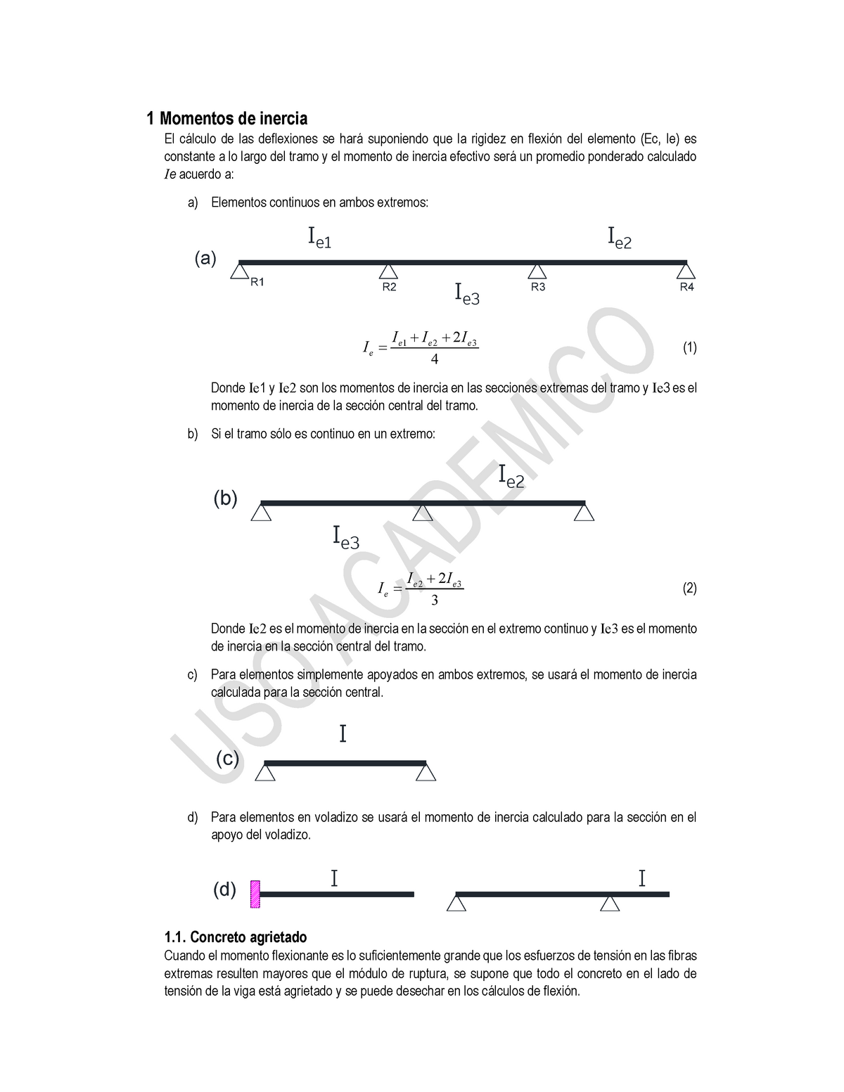 Deflexiones EN Vigas - 1 Momentos De Inercia El Cálculo De Las ...