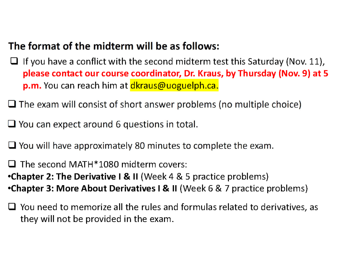November 8 - notes from class, s. moein. - The second MATH*1080 midterm ...
