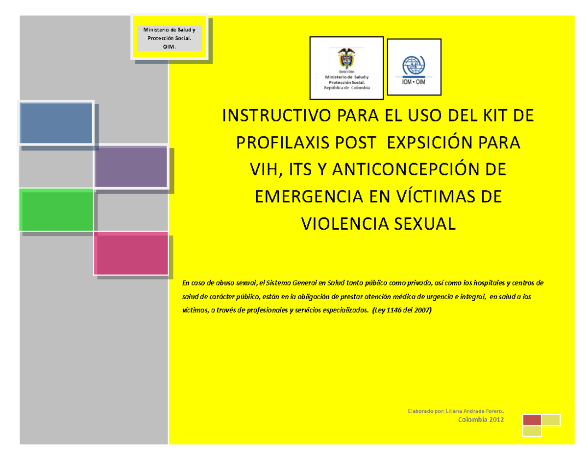 Kit de profilaxis its y anticoncepcion violencia sexual - Ministerio de ...