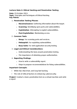 Lec note5 - Lecture Note 5: Introduction to Cloud Security Date: 30 ...