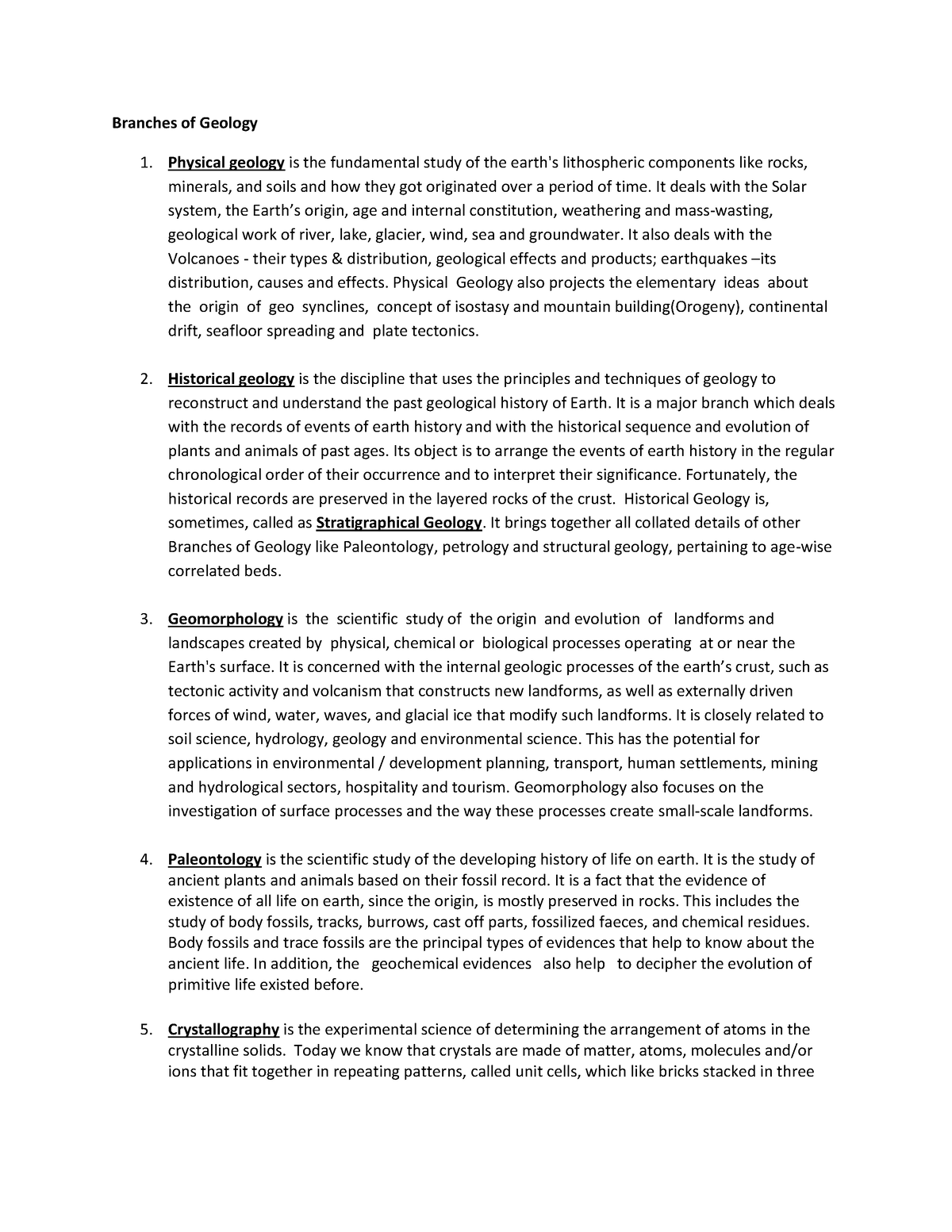 Branches of Geology - Physical geology is the fundamental study of the ...