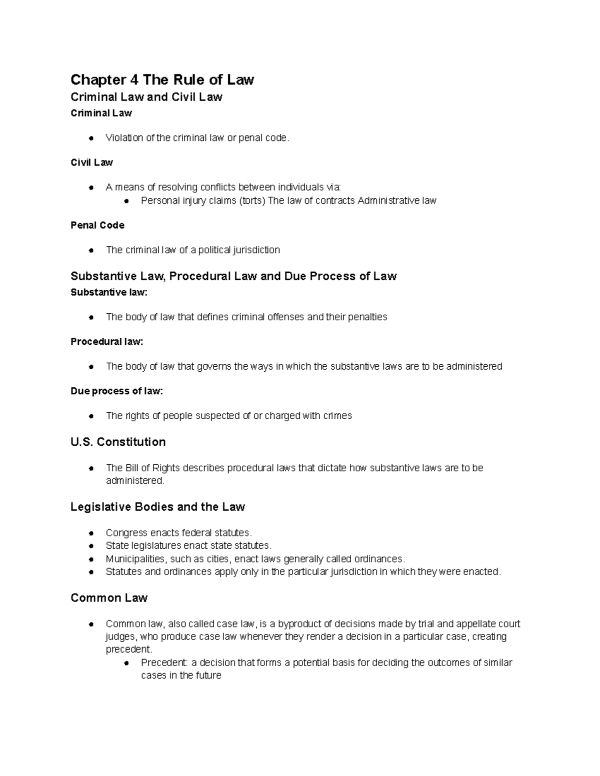 Chapter 4 The Rule Of Law - Civil Law A Means Of Resolving Conflicts ...