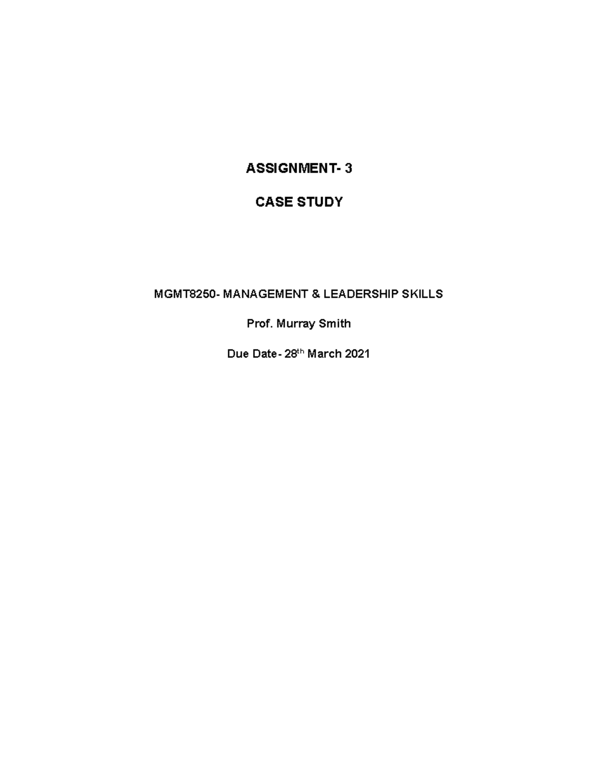 leadership and management case study 3