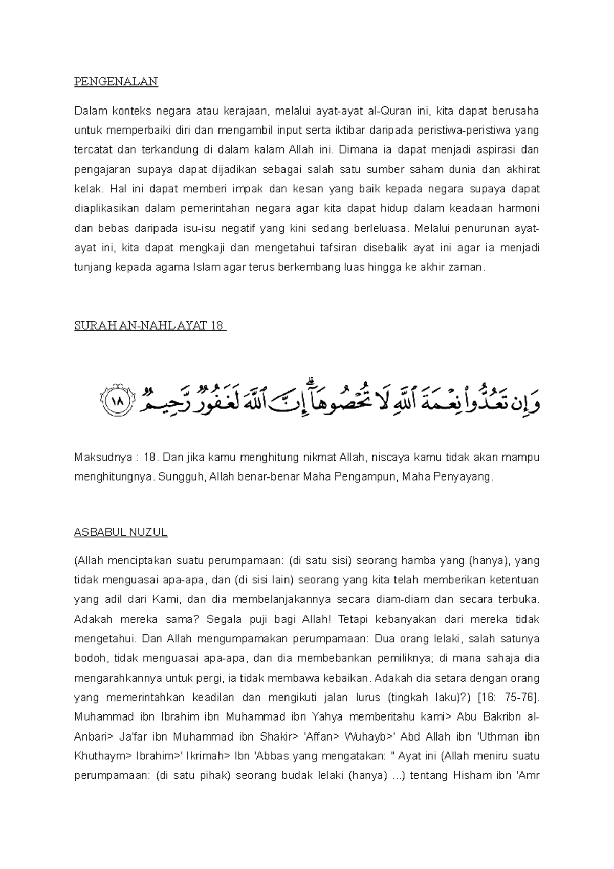 Analisis AYAT CTU152 - PENGENALAN Dalam konteks negara atau kerajaan ...