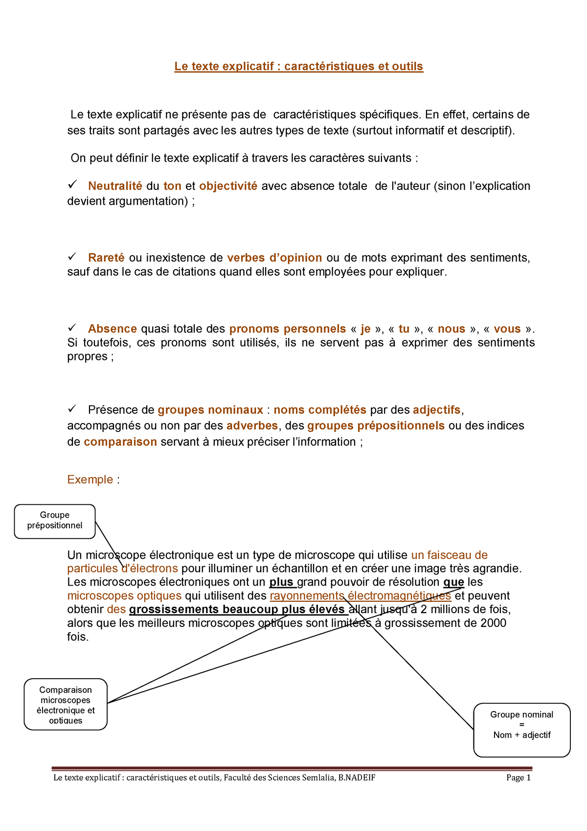 Caracteristiques ET Outils DU Texte Explicatif - Le Texte Explicatif ...