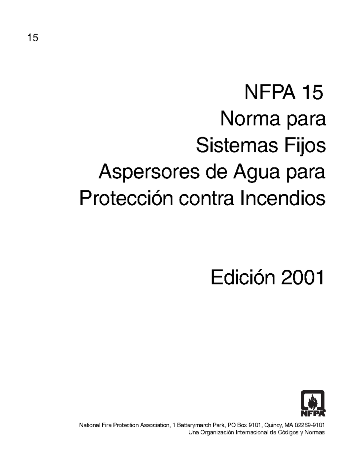 1501EPDF National Fire Protection Association NFPA 15 Norma para