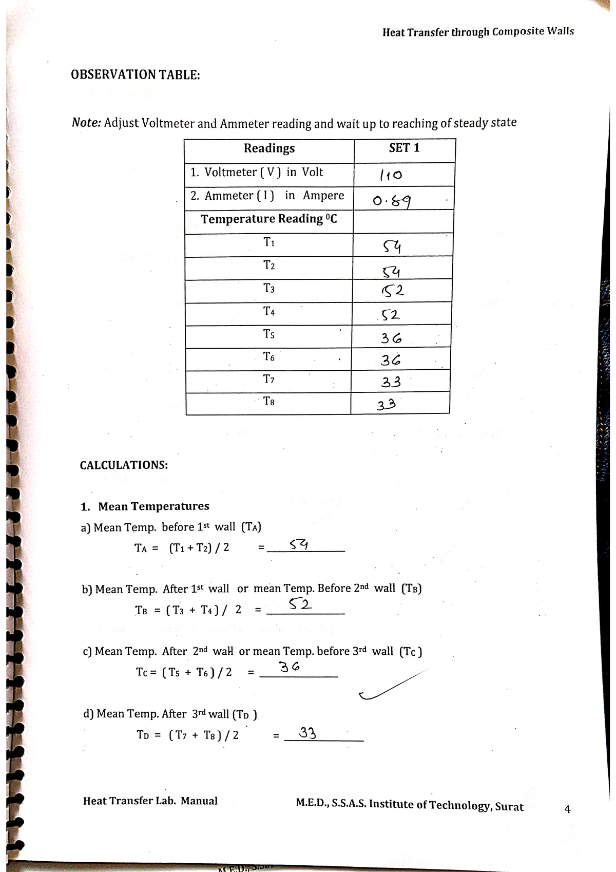 Heat transfer Lab manual Design of Mechanical Systems Studocu