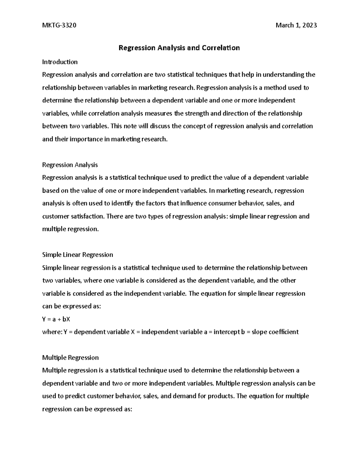 regression-analysis-and-correlation-mktg-3320-march-1-2023