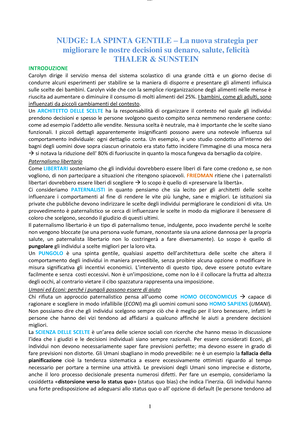 Nudge. La spinta gentile. La nuova strategia per migliorare le nostre  decisioni su denaro, salute, felicità