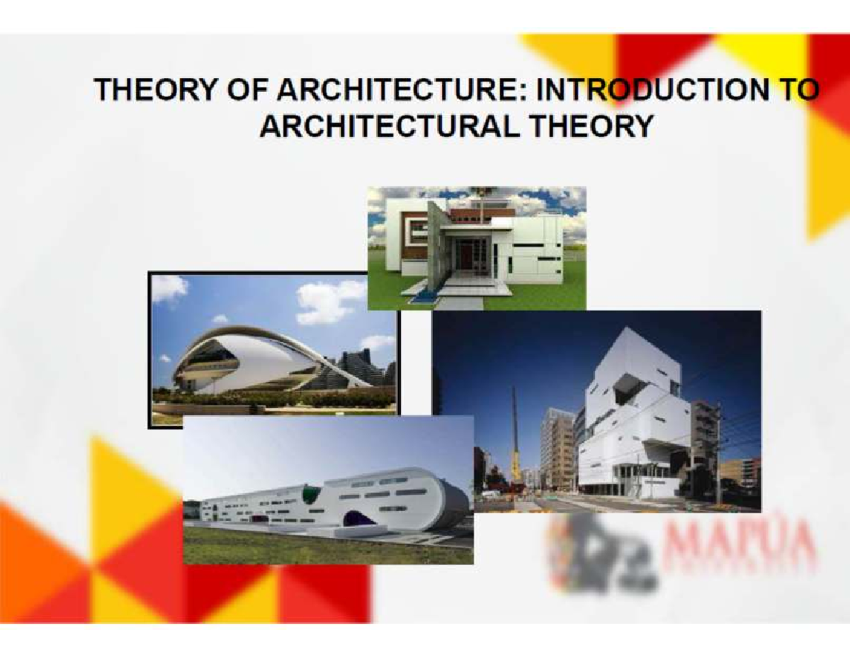 Lecture Week 2-3 - Good - Architecture - Studocu
